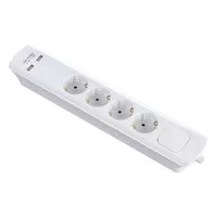 Hálózati elosztó kapcsolós 4db aljzat + 2db USB, 3m