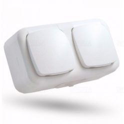   STILO AQUA 2x2P+F földelt dupla csatlakozóaljzat (GYV) biztonsági zsalus IP54