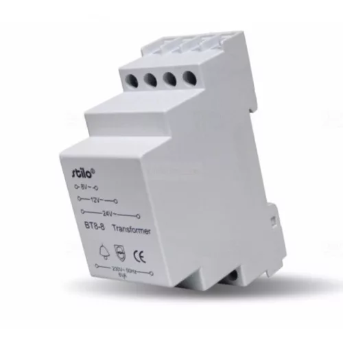 Csengő transzformátor sínre 8-12-24V AC 8VA