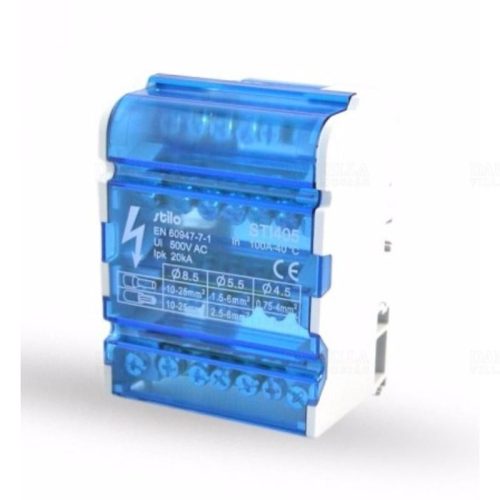 Négypólusú elosztóblokk 500V 100A