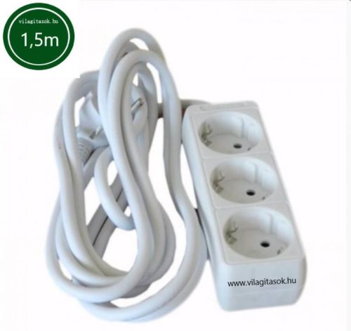 Hálózati elosztó 3h 1,5m 3x1,5mm2 vezeték