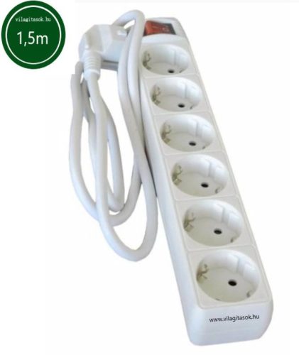 Hálózati elosztó kapcsolóval 6h 1,5m 3x1,5mm2 vezeték