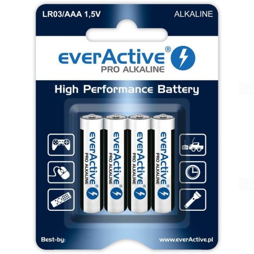 EverActive Pro Alkaline R03 AAA 1,5V 4 db/cs