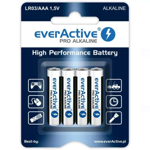EverActive Pro Alkaline R03 AAA 1,5V 4 db/cs