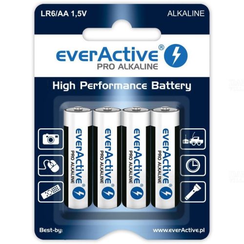 EverActive Pro Alkaline R06 AA 1,5V 4 db/cs