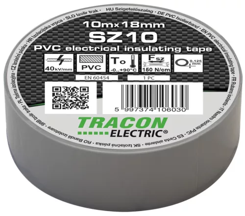 Szigetelőszalag, szürke 10m×18mm