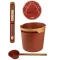 Harvia Helmi műanyag szauna szett dézsa, kanál, hőmérő-páramérő és homokóra, Terracotta