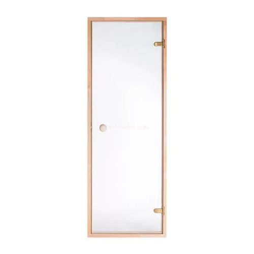 Ușă de saună din sticlă clară cu toc din lemn de pin 686x1890 mm