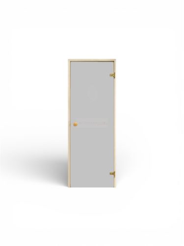 Ușă de saună din sticlă clară cu toc din lemn de pin 686x1890 mm