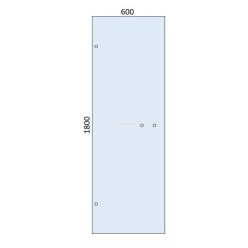   Panou din sticlă pentru ușă de saună, clară, 600x1800x8 mm, cu orificiu pentru mâner orizontal
