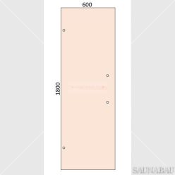   Panou din sticlă pentru ușă de saună, bronz, 600x1800x8 mm, cu găuri pentru mâner vertical