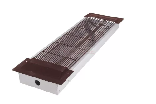 Keramikrohr-Infrarotstrahler mit dunkelbraunem Schutzgitter, Wandmontage 350 W