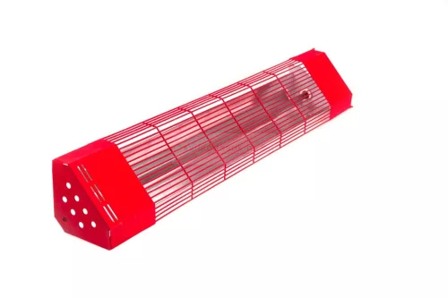 Keramikröhren-Infrarotstrahler mit rotem Schutzgitter, Eckausführung 450W