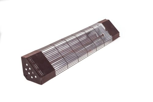 Kerámiacsöves infrasugárzó sötétbarna védőráccsal, sarok kivitel 450W