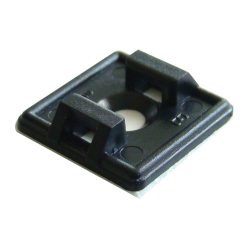   Öntapadós/csavarozható, 2oldalt fűzhető kötegelő talp 18,7×18,7mm,fekete