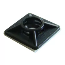   Öntapadós/csavarozható, 4oldalt fűzhető kötegelő talp 20×20mm,fekete