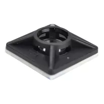   Öntapadós/csavarozható, 4oldalt fűzhető kötegelő talp 19×19mm,fekete