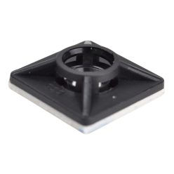   Öntapadós/csavarozható, 4oldalt fűzhető kötegelő talp 19×19mm,fekete