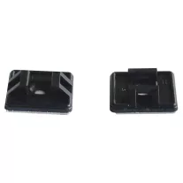   Öntapadós/csavarozható, 2oldalt fűzhető kötegelő talp 26,5×26,5mm,fekete