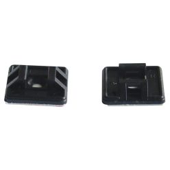   Öntapadós/csavarozható, 2oldalt fűzhető kötegelő talp 26,5×26,5mm,fekete