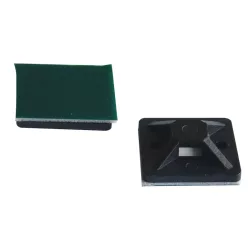   Öntapadós/csavarozható, 4oldalt fűzhető kötegelő talp 25×25mm,fekete