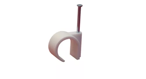 Koax kábel rögzítő bilincs, fehér 20-25mm