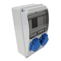 Csatlakozó doboz, védelem nélkül Out:2×SCHUKO