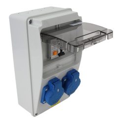   Csatlakozó doboz védelemmel, vezetékezett, készre szerelt Prot.:RCBO,Out:2×SCHUKO