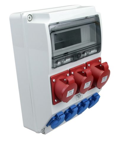 Csatlakozó doboz, védelem nélkül Out:4×SCHUKO+2×16A(3P+N+E)+1×32A(3P+N+E)