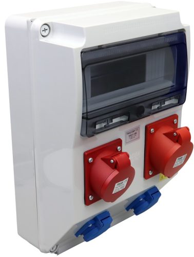 Csatlakozó doboz, védelem nélkül 2×SCHUKO+1×16A(3P+N+E)+1×32A(3P+N+E)