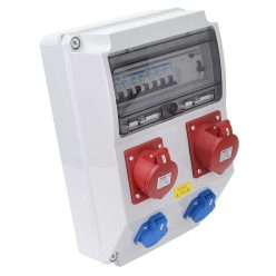   Csatlakozó doboz védelemmel, vezetékezett, készre szerelt 2×SCHUKO+1×32A(3P+N+E)+1×16A(3P+N+E)