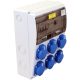 Csatlakozó doboz védelemmel, vezetékezett, készre szerelt 6×SCHUKO