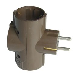 Többférőhelyes átalakító csatlakozó, 90°, barna