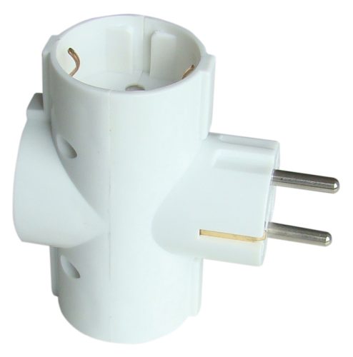 Többférőhelyes átalakító csatlakozó, 90°, fehér