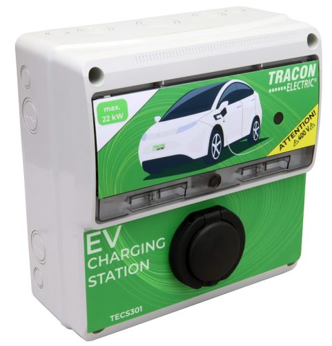 TECS301 fali töltő elektromos autóhoz 22kW Type-2 csatlakozóval