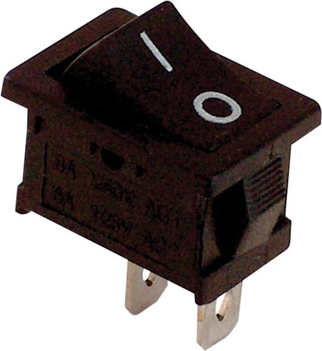 Készülékkapcsoló, BE-KI, fekete (0-I felirat) 16(6)A, 250V AC