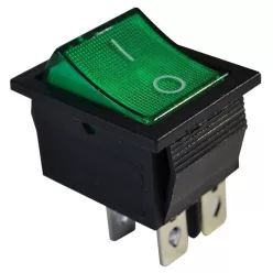   Készülékkapcsoló, BE-KI, 2P, világító, zöld, 0-I felirattal 16(6)A, 250V AC