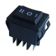Készülékkapcsoló, váltó, fekete, nyomókapcs., I-0-II felirat 16(6)A, 250V AC
