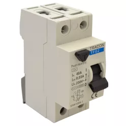 Áram-védőkapcsoló, 2 pólusú 25A, 100mA, 6kA, A / AC