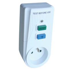 Áram-védőkapcsolós adapter, csapos védőérintkezővel