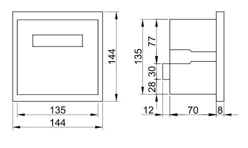 Fázisjavító automatika, egyfázisú, 7 kondenzátor telephez 144×144mm