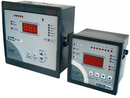 Fázisjavító automatika, egyfázisú, 7 kondenzátor telephez 96×96mm