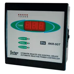   Fázisjavító automatika, egyfázisú, 5 kondenzátor telephez 144×144mm
