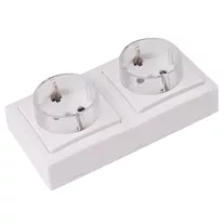   Falon kívüli csatlakozóaljzat 2×16A/250VAC, IP20 (SCHUKO)