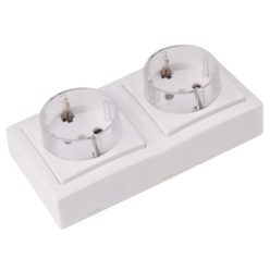   Falon kívüli csatlakozóaljzat 2×16A/250VAC, IP20 (SCHUKO)