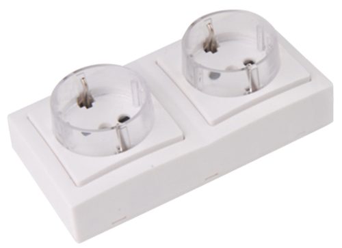 Falon kívüli csatlakozóaljzat 2×16A/250VAC, IP20 (SCHUKO)