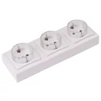   Falon kívüli csatlakozóaljzat 3×16A/250VAC, IP20 (SCHUKO)