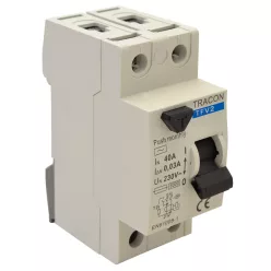 Áram-védőkapcsoló, 2 pólusú 16A, 300mA, 6kA, AC