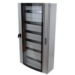 Ívelt biztonsági üvegajtós fémelosztószekrény