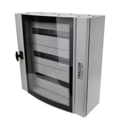 Ívelt biztonsági üvegajtós fémelosztószekrény